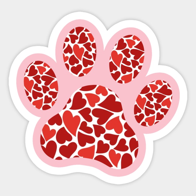 Paw print with hearts Sticker by chapter2